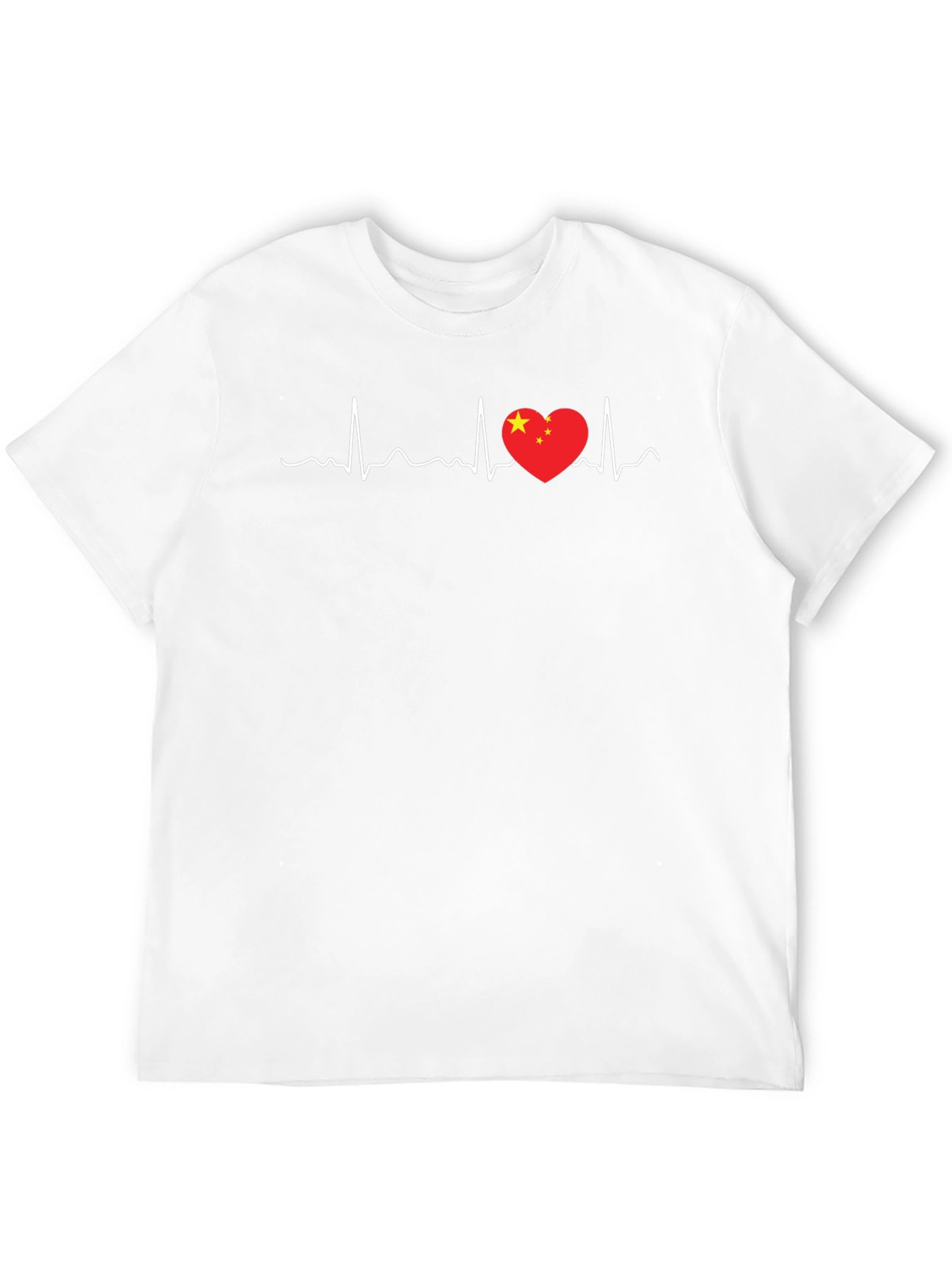 China Love Heartbeat T-Shirt - Black Graphic Tee