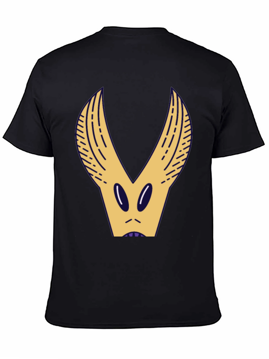 Black T-Shirt with Abstract Creature Graphic