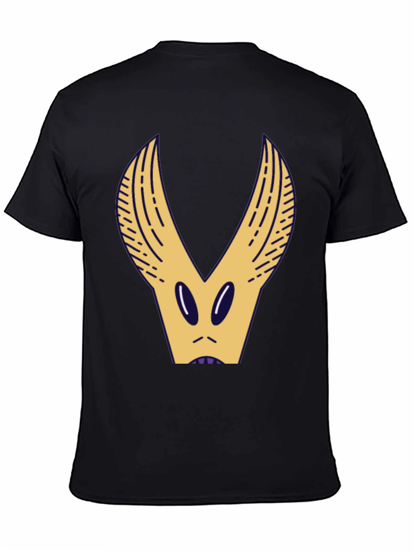 Black T-Shirt with Abstract Creature Graphic