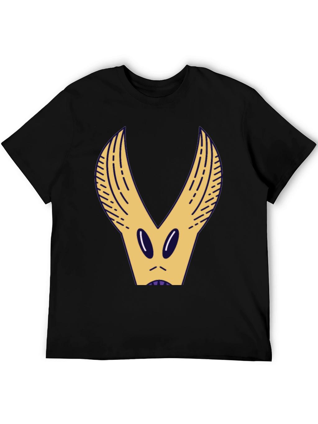 Black T-Shirt with Abstract Creature Graphic