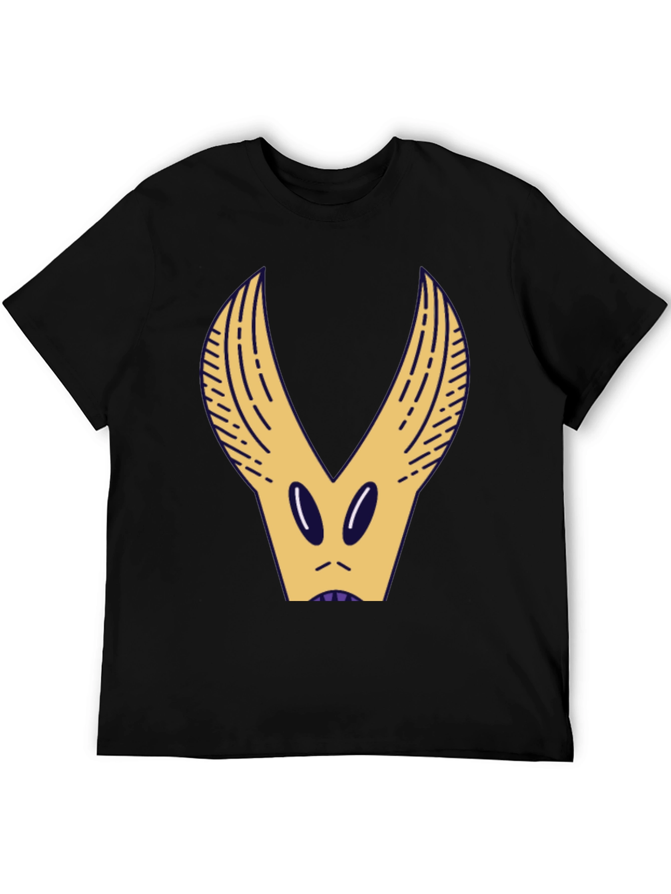 Black T-Shirt with Abstract Creature Graphic