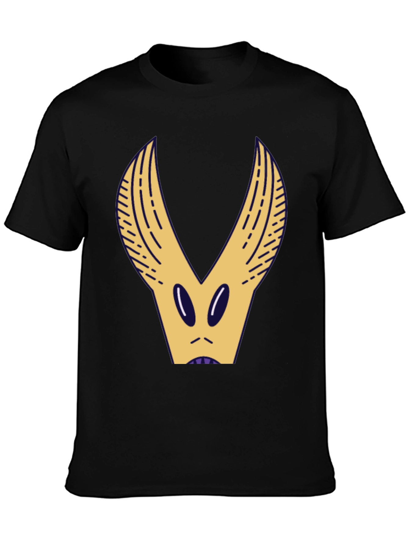 Black T-Shirt with Abstract Creature Graphic