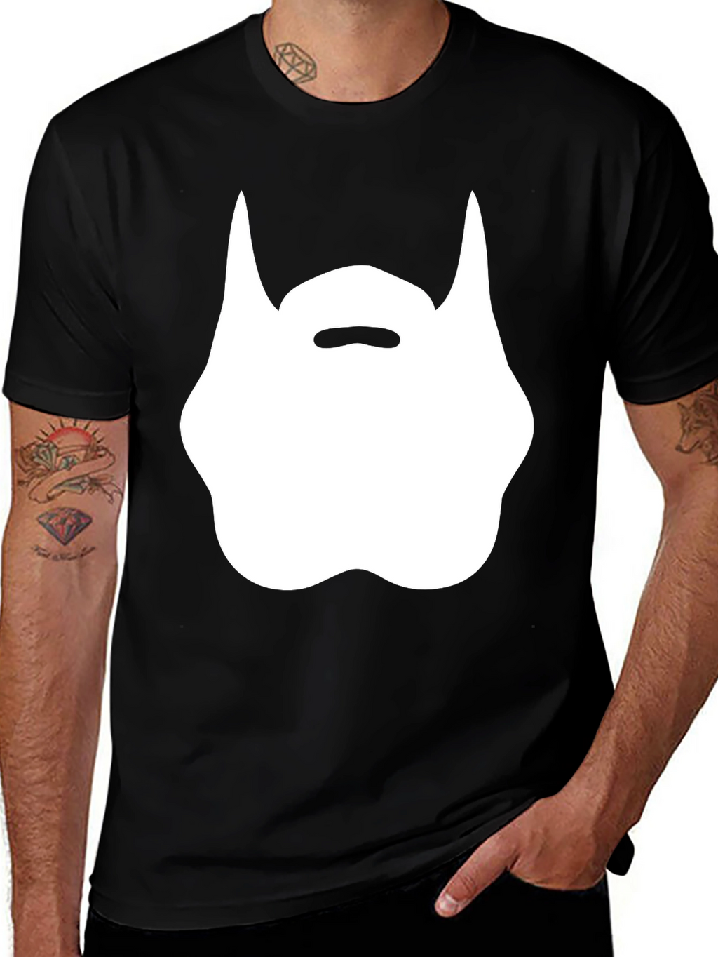 Funny Beard Graphic Black T-Shirt