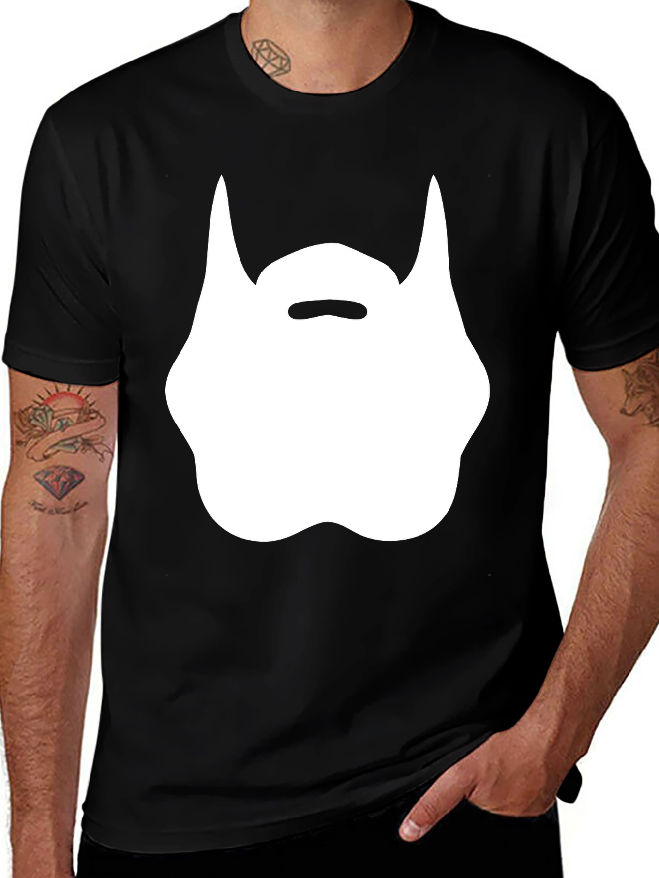 Funny Beard Graphic Black T-Shirt