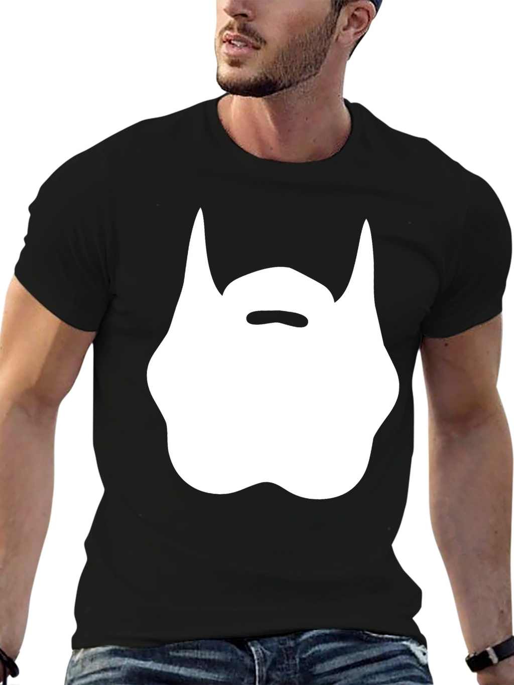 Funny Beard Graphic Black T-Shirt