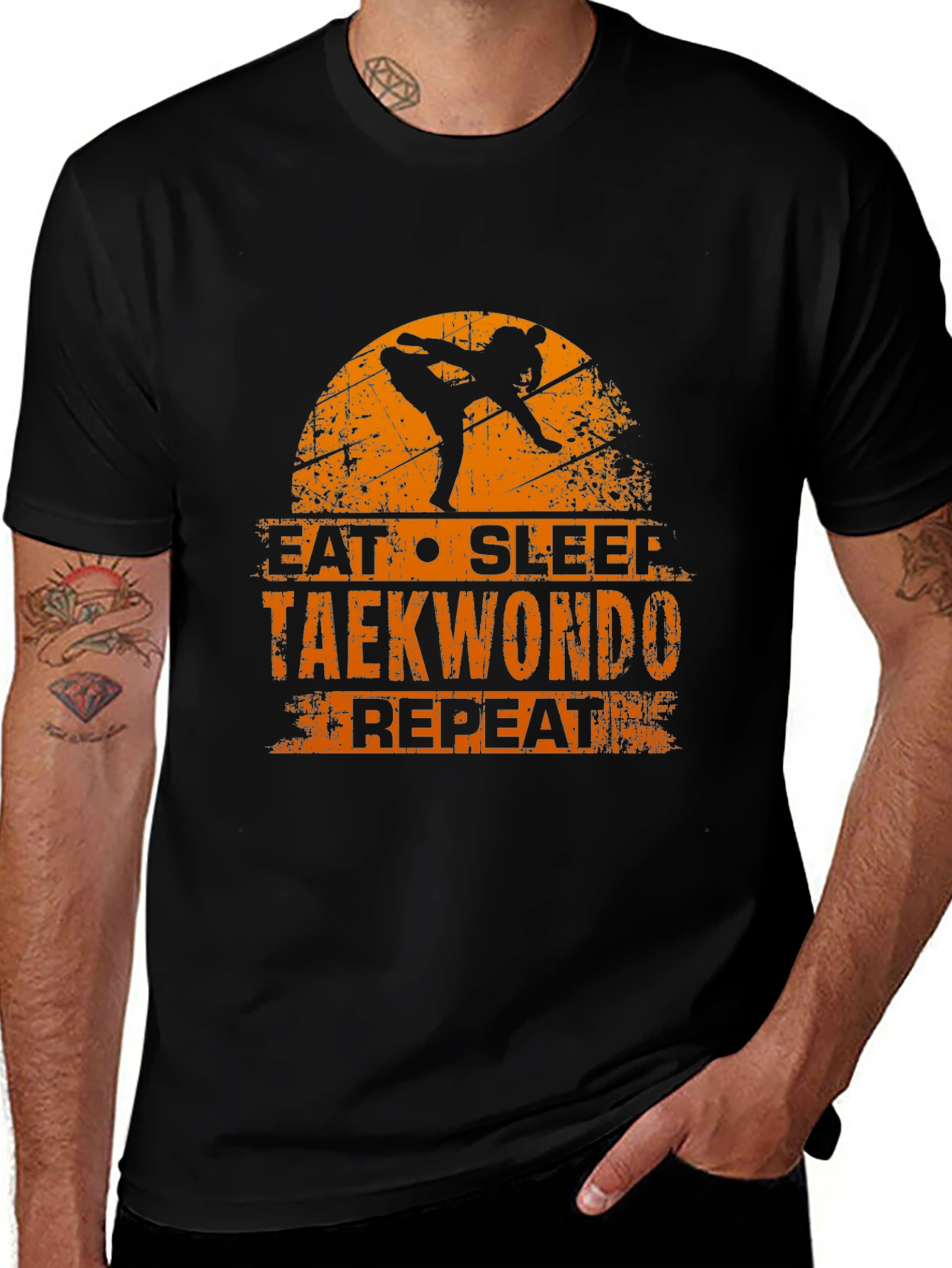 Eat Sleep Taekwondo Repeat Black T-Shirt