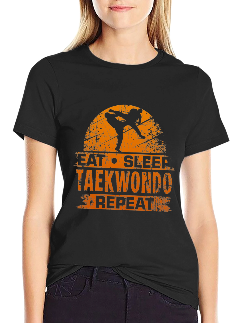 Eat Sleep Taekwondo Repeat Black T-Shirt