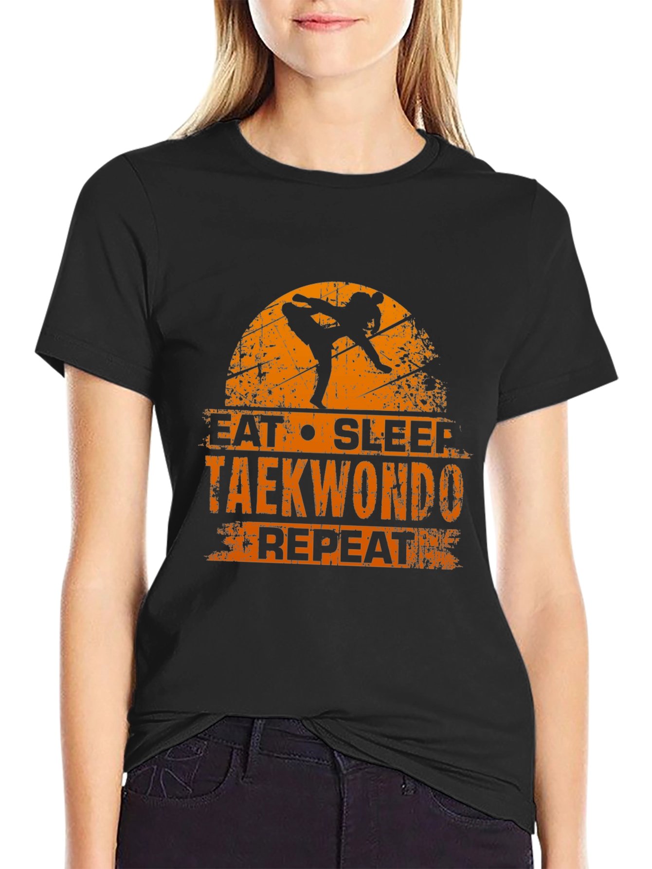 Eat Sleep Taekwondo Repeat Black T-Shirt