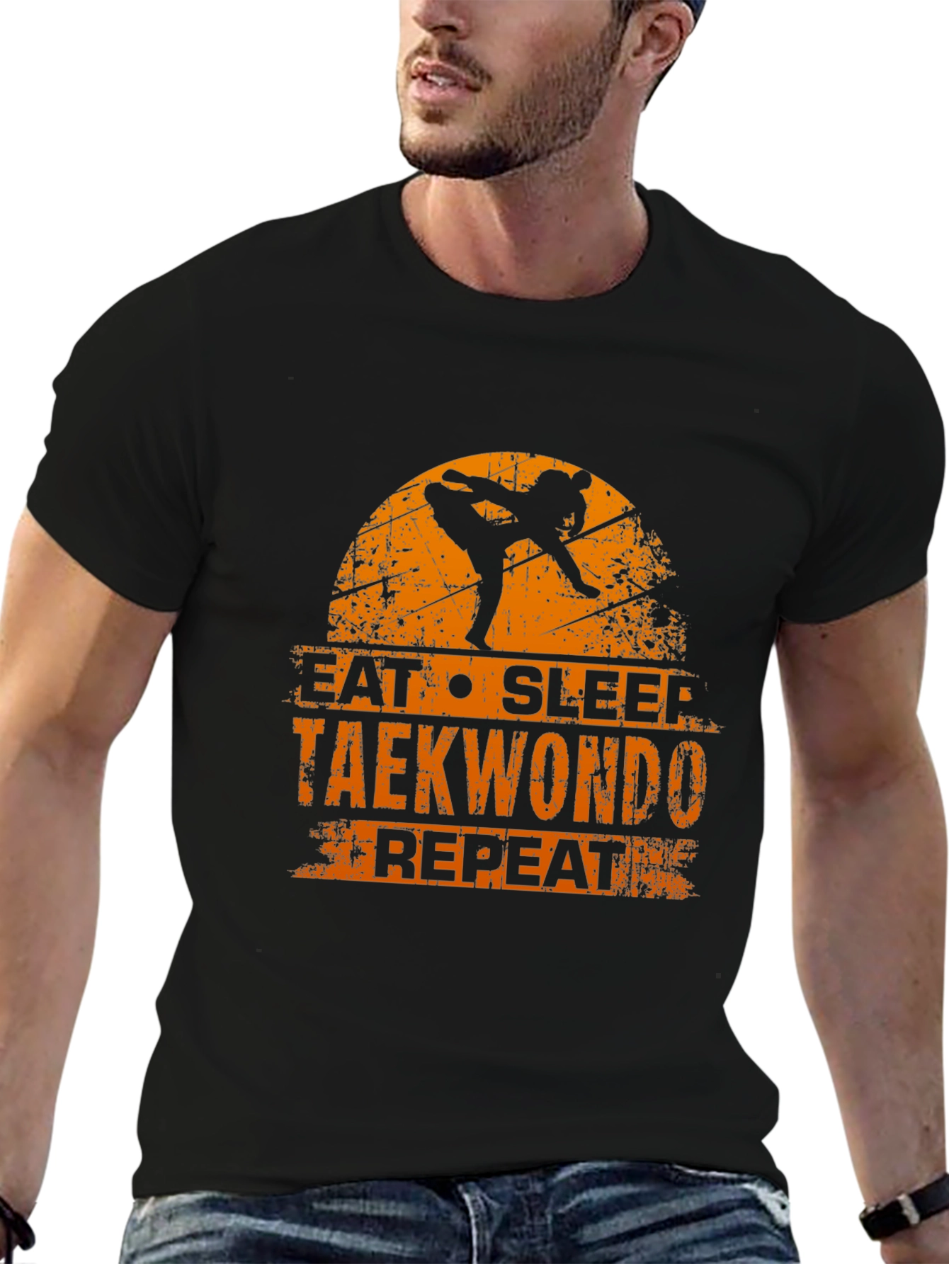 Eat Sleep Taekwondo Repeat Black T-Shirt