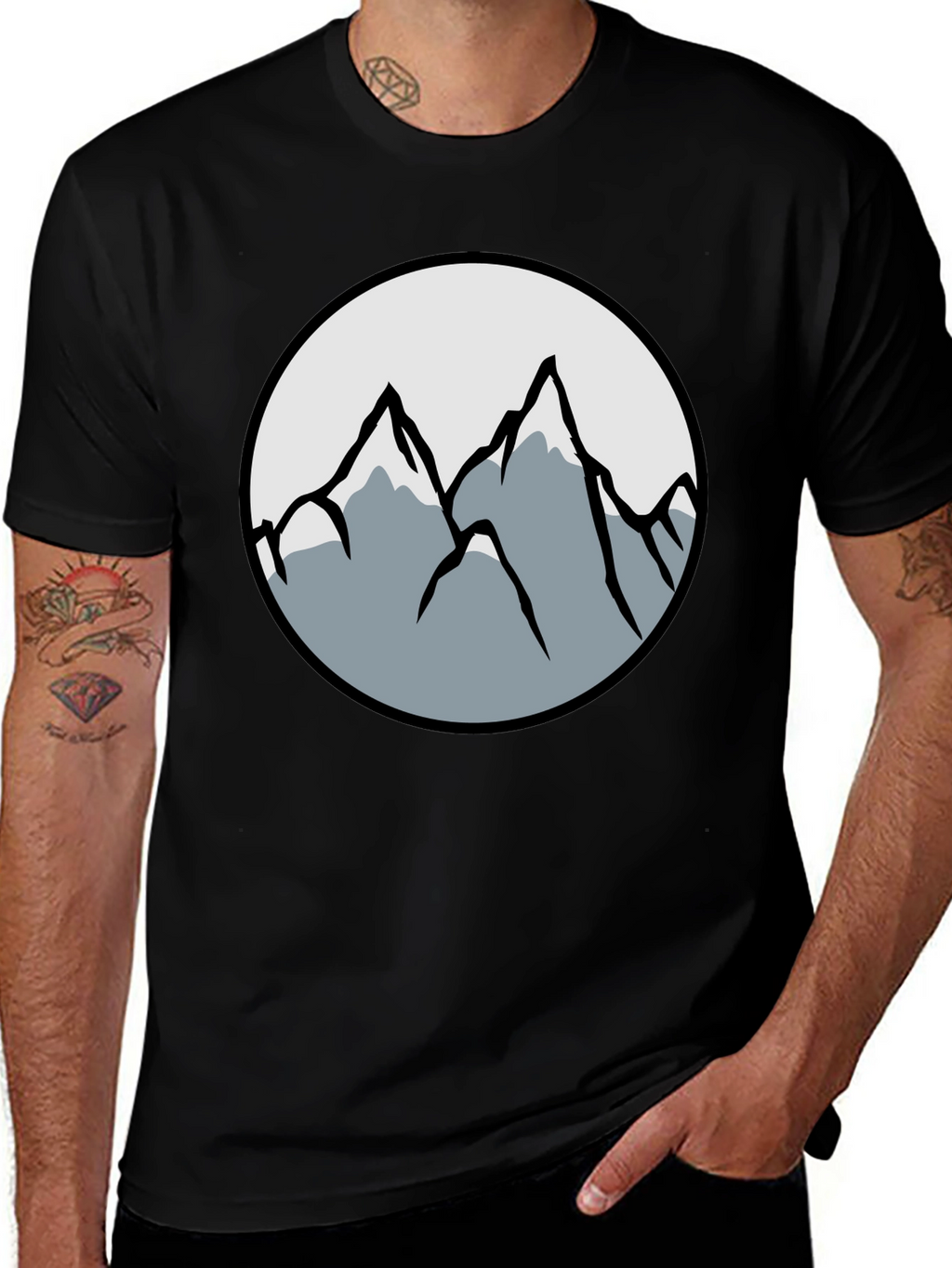 Mountain Graphic Black T-Shirt