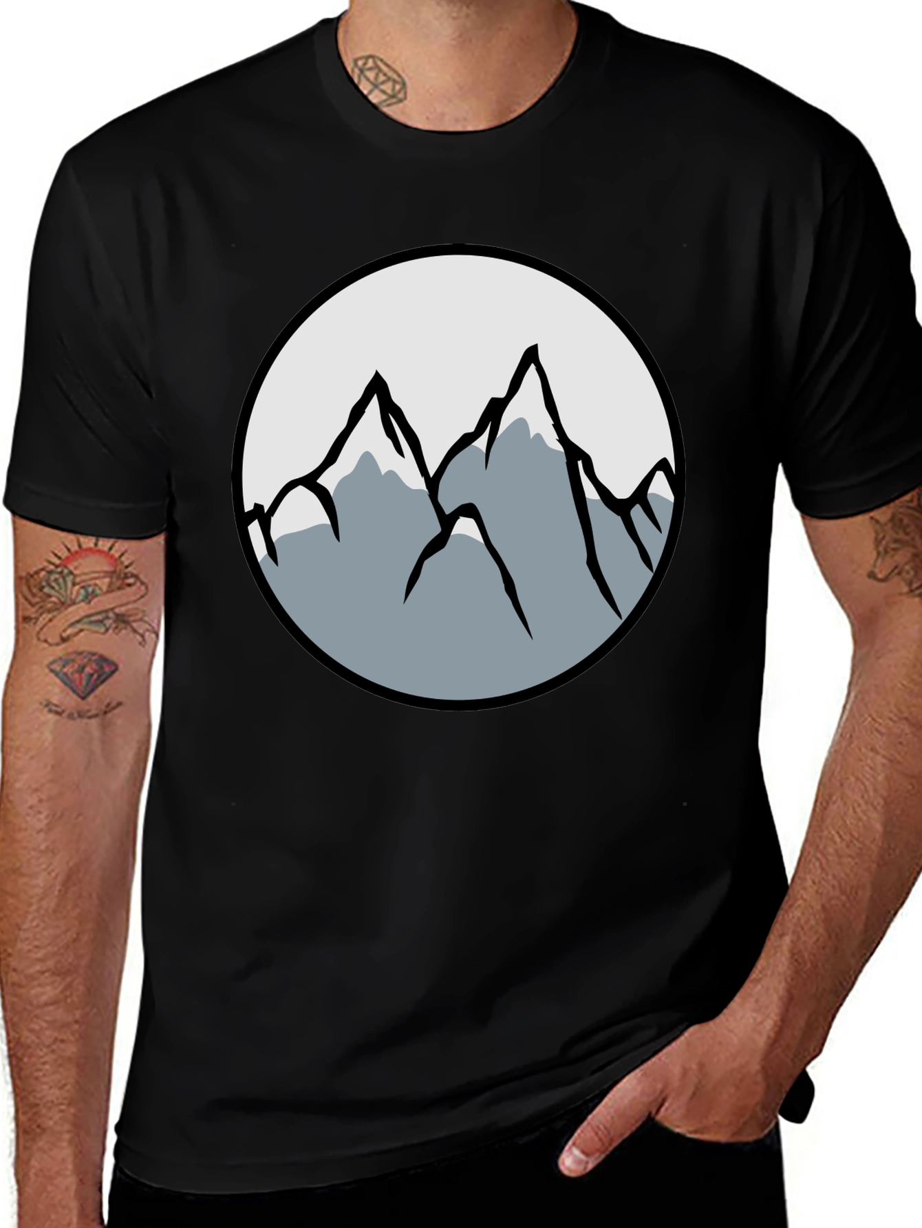 Mountain Graphic Black T-Shirt
