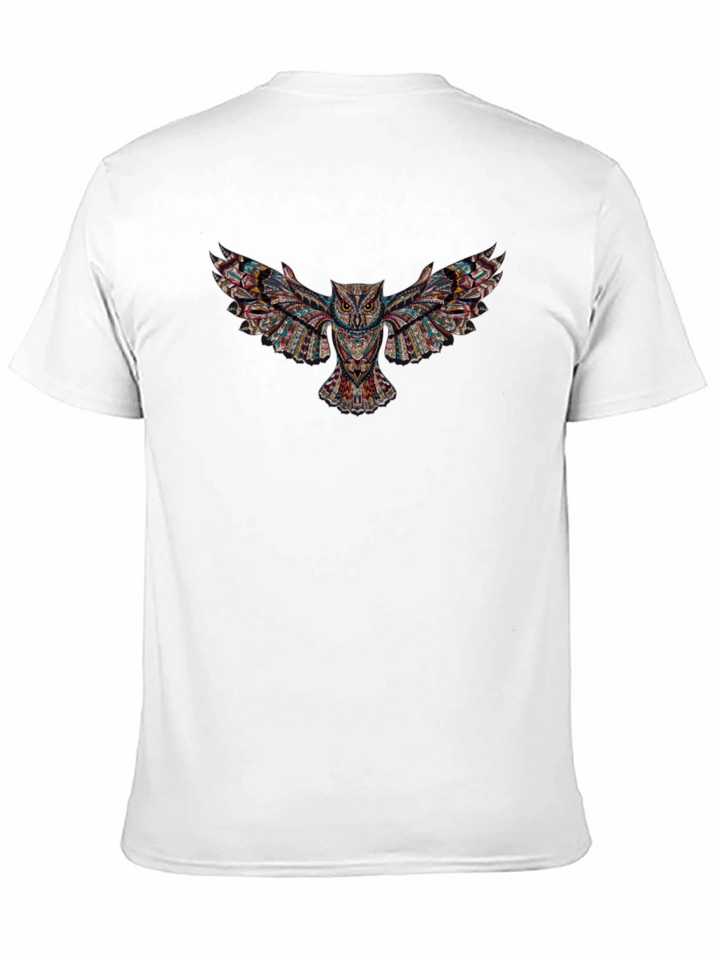 Abstract Owl Graphic Print Black T-Shirt