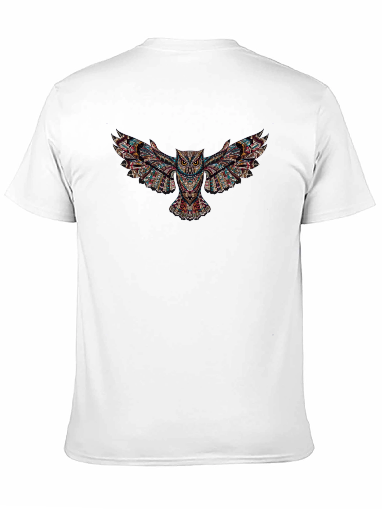 Abstract Owl Graphic Print Black T-Shirt