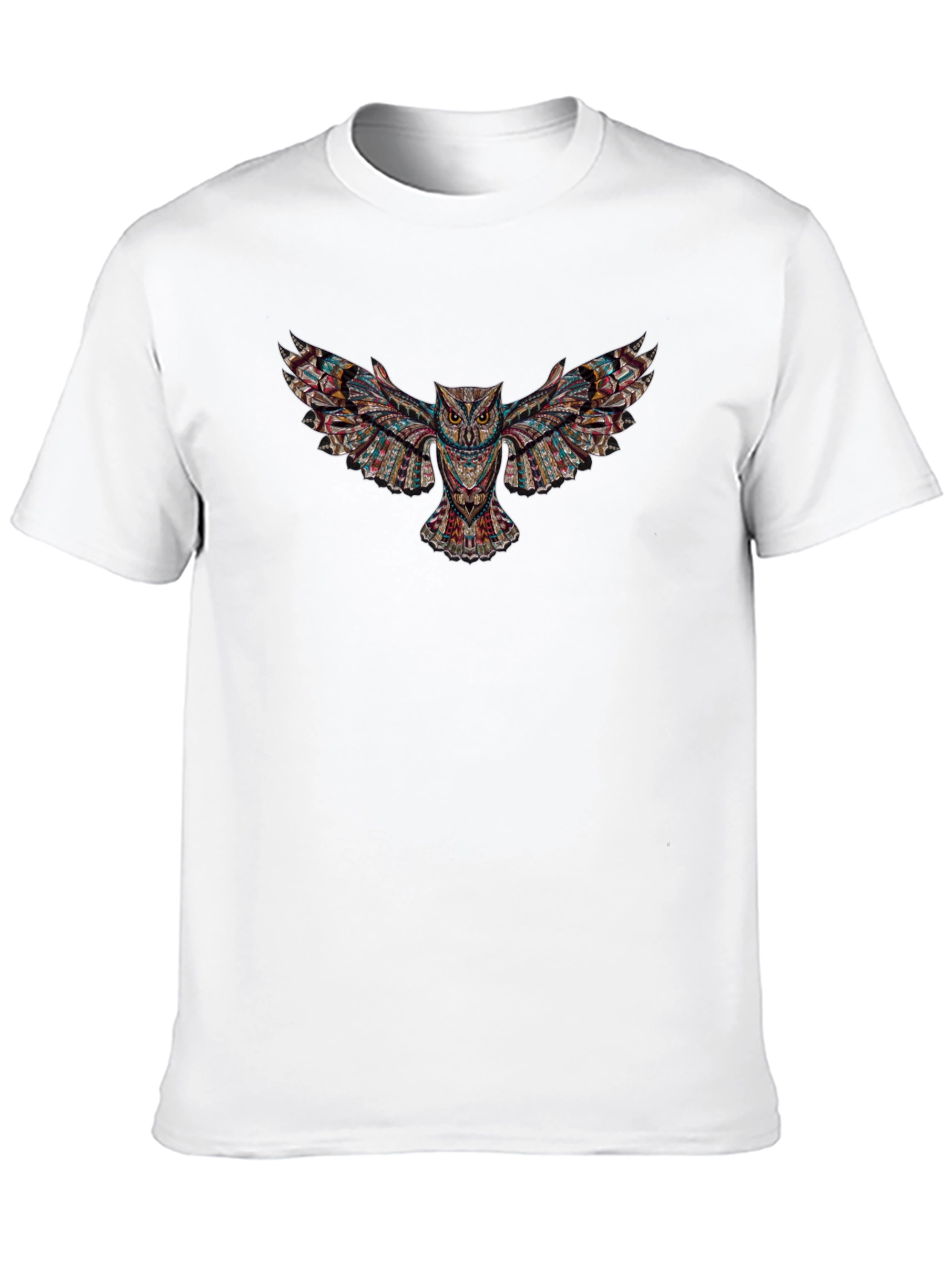 Abstract Owl Graphic Print Black T-Shirt