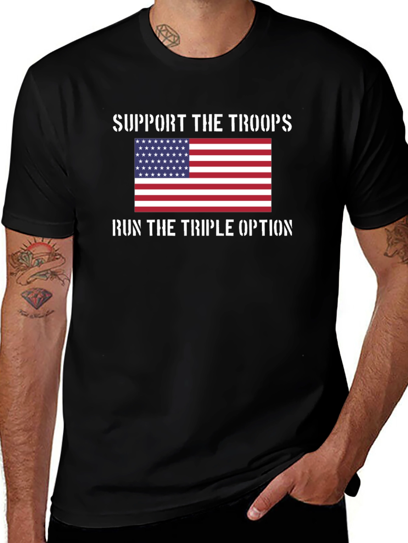 Support the Troops T-Shirt: Patriotic Design