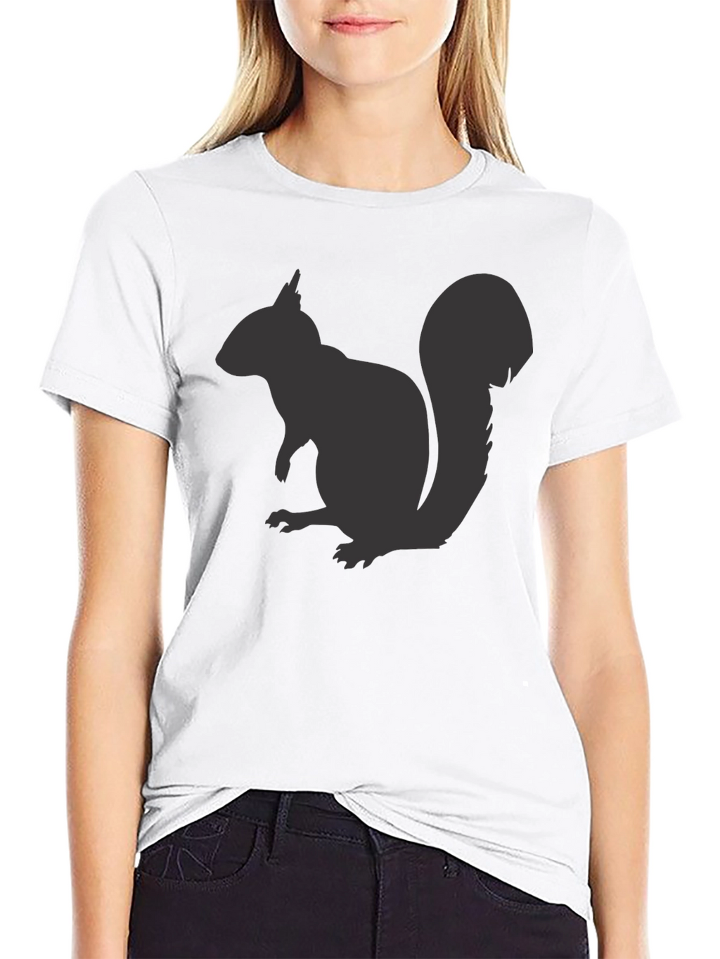 Squirrel Graphic Tee - Mens Black Cotton T-Shirt