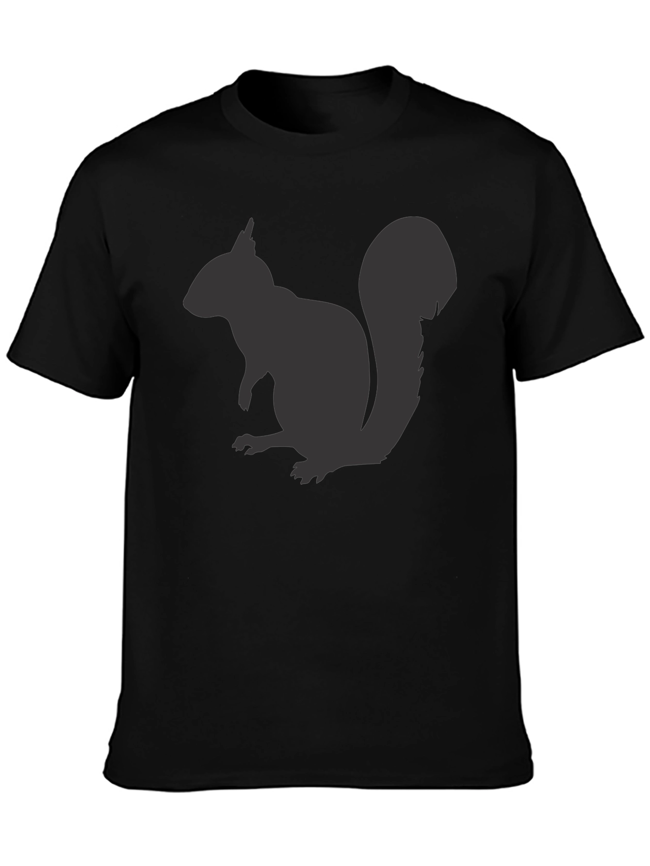 Squirrel Graphic Tee - Mens Black Cotton T-Shirt