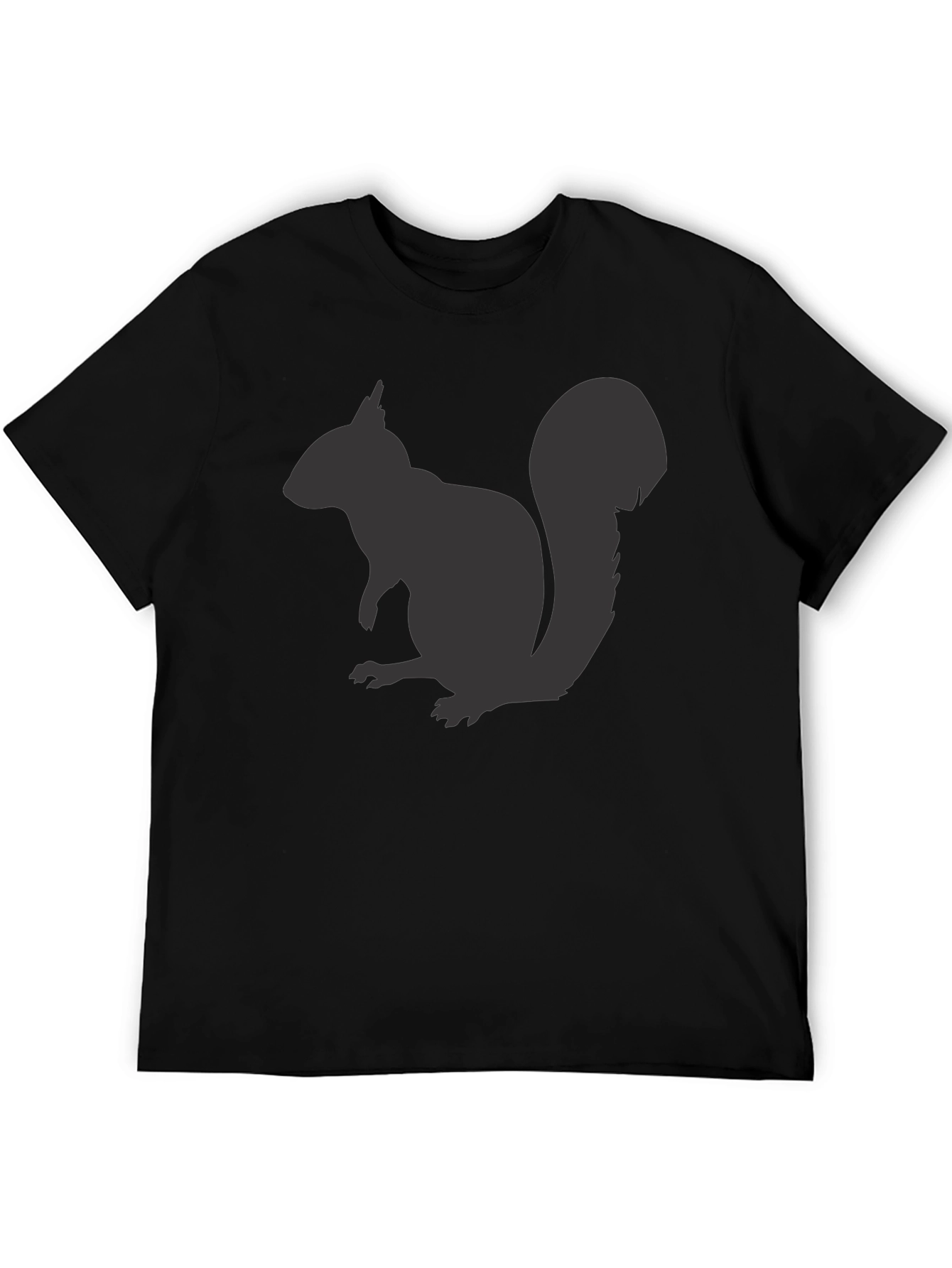 Squirrel Graphic Tee - Mens Black Cotton T-Shirt