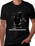 Black Graphic Tee - Action Silhouette
