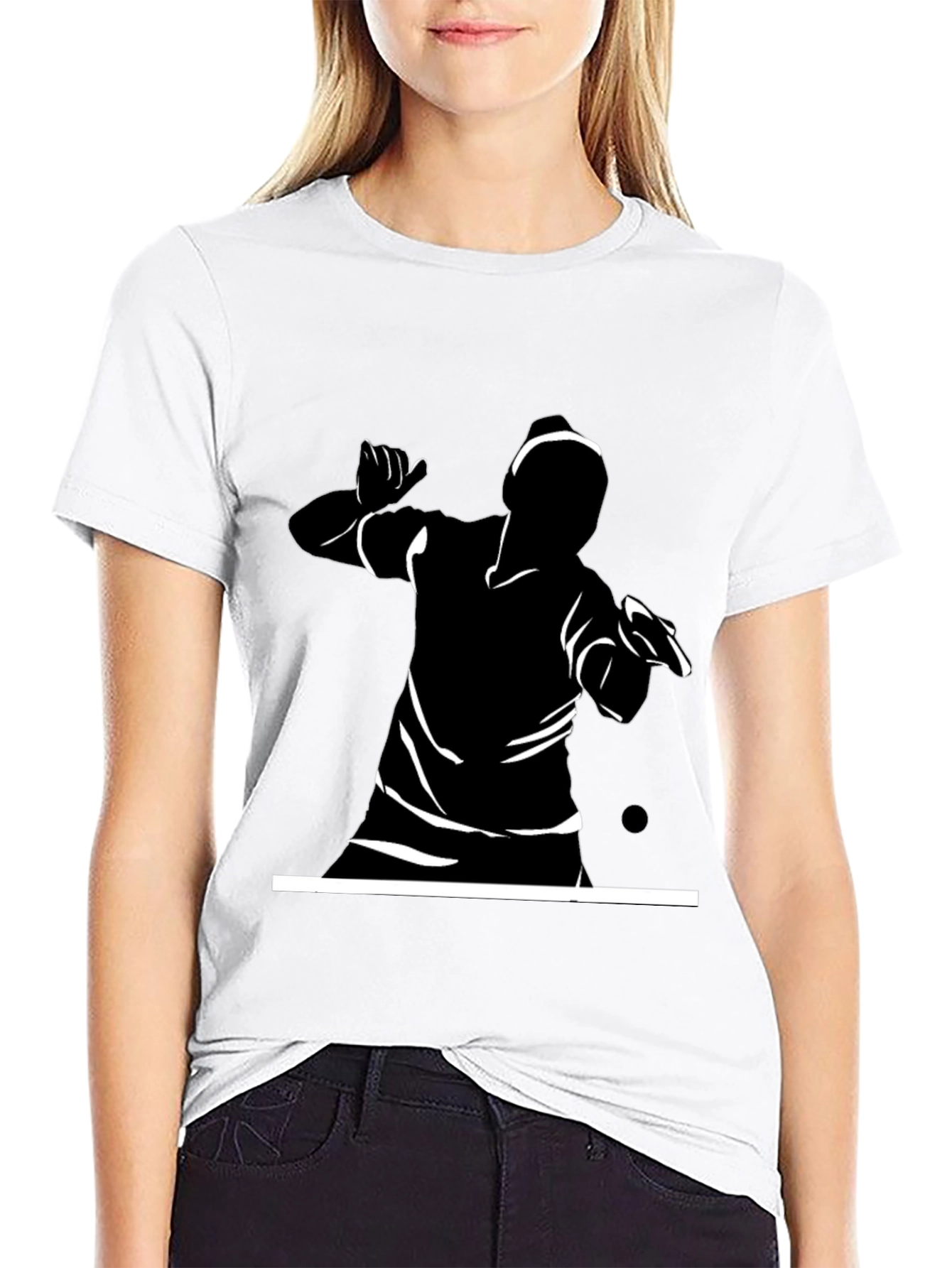 Black Graphic Tee - Action Silhouette