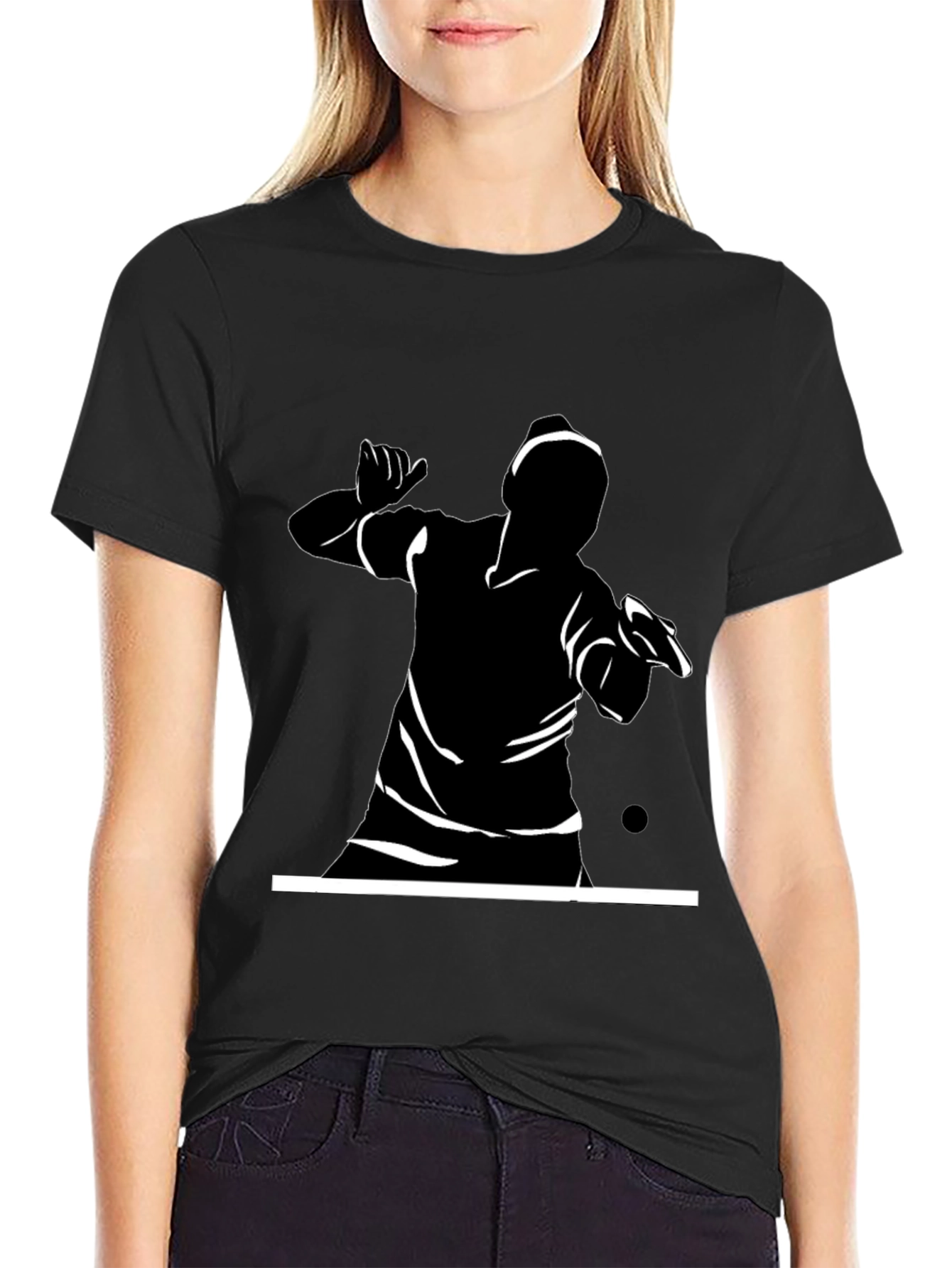 Black Graphic Tee - Action Silhouette