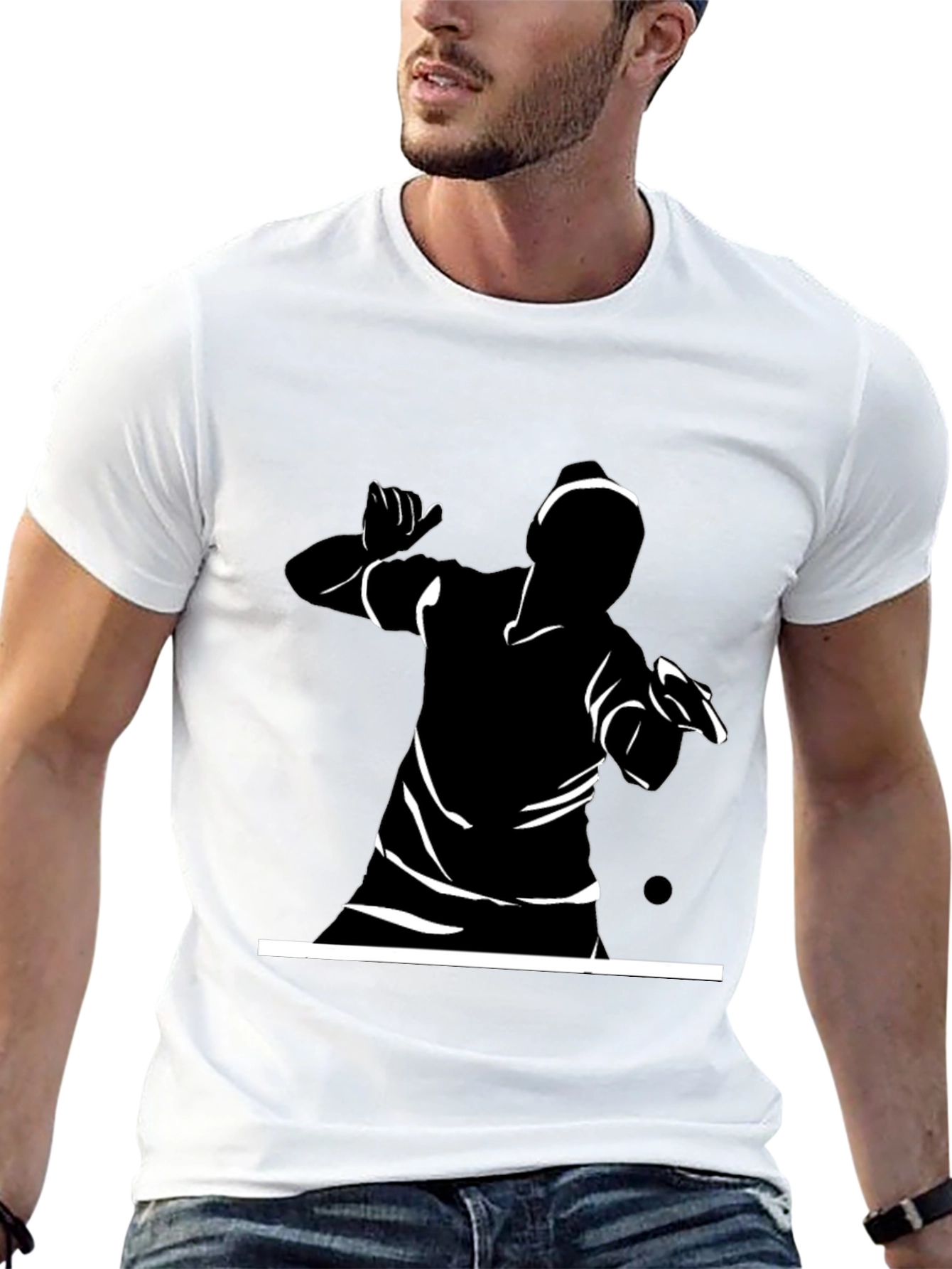 Black Graphic Tee - Action Silhouette