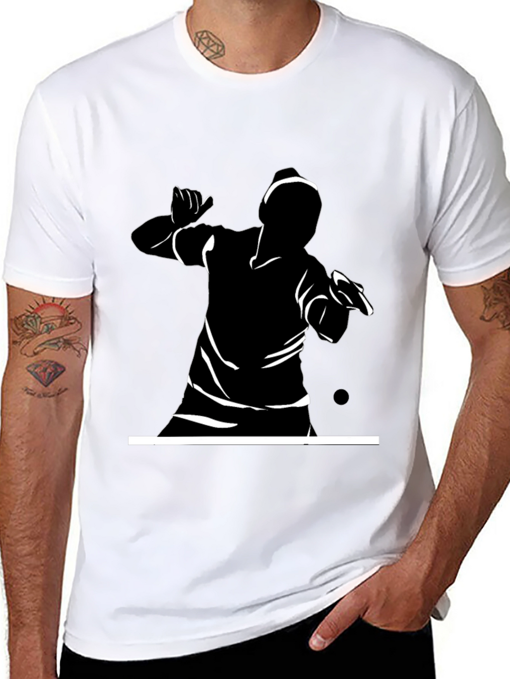 Black Graphic Tee - Action Silhouette