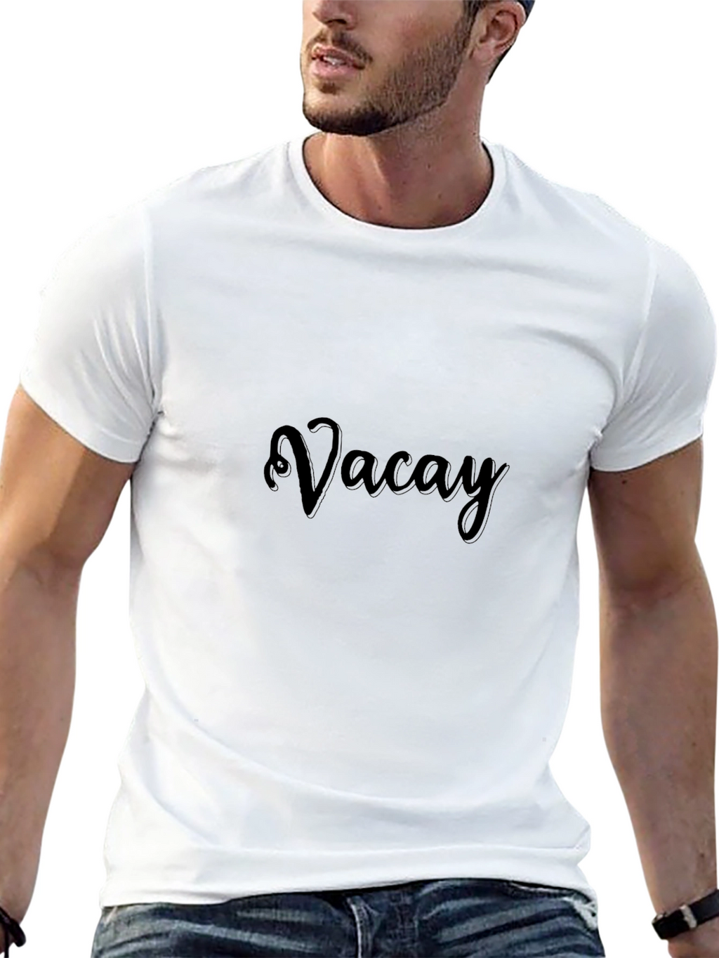 Vacay Black Graphic Tee - Relaxed Style