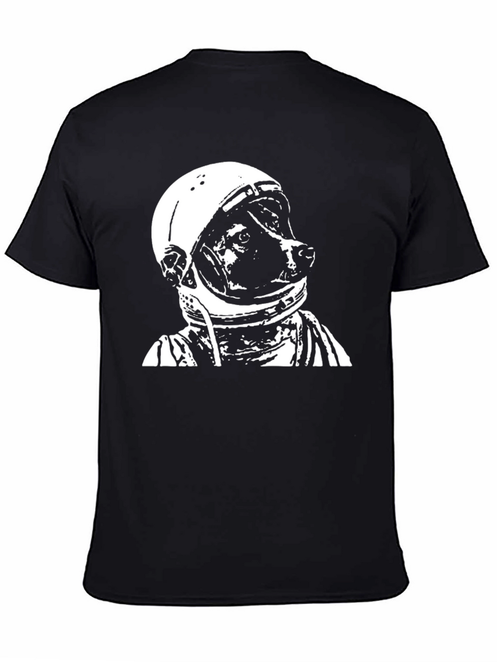 Dog Astronaut Graphic Black T-Shirt