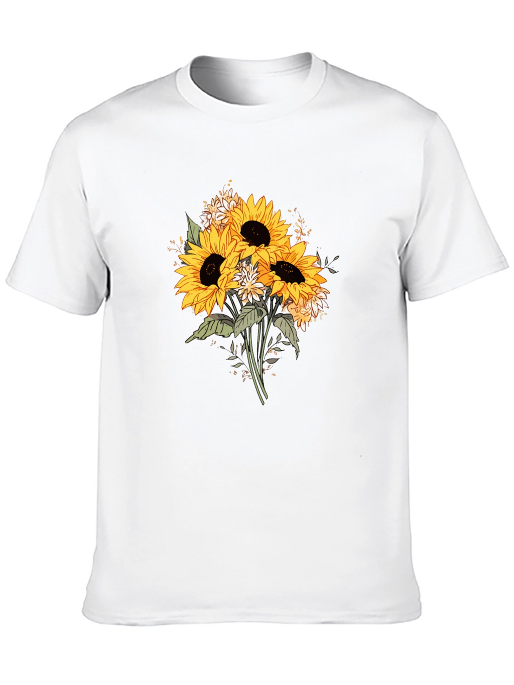 Sunflower Bouquet Graphic T-Shirt - Black