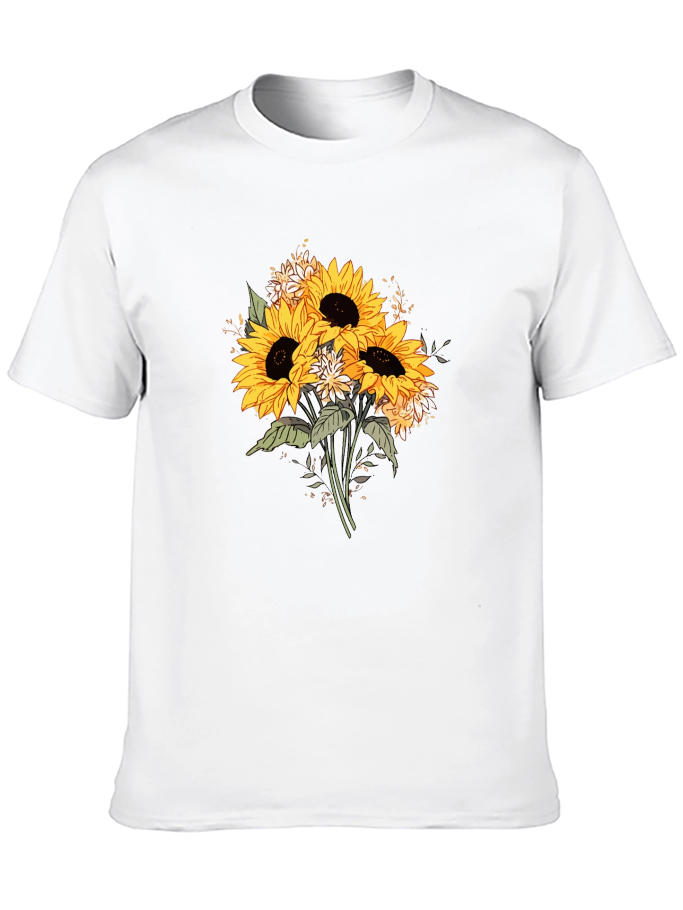 Sunflower Bouquet Graphic T-Shirt - Black