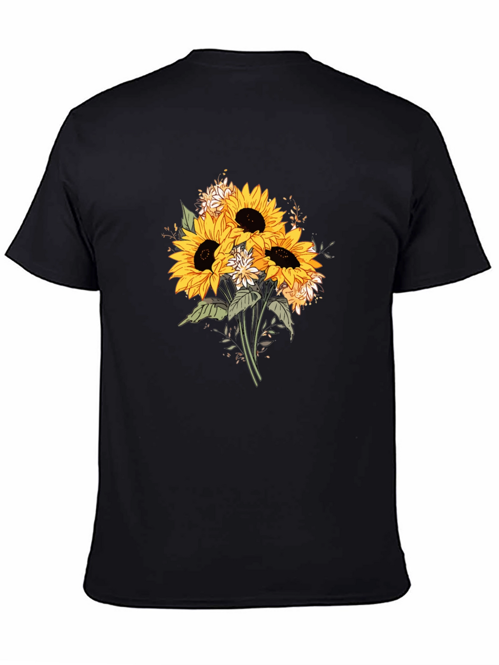 Sunflower Bouquet Graphic T-Shirt - Black