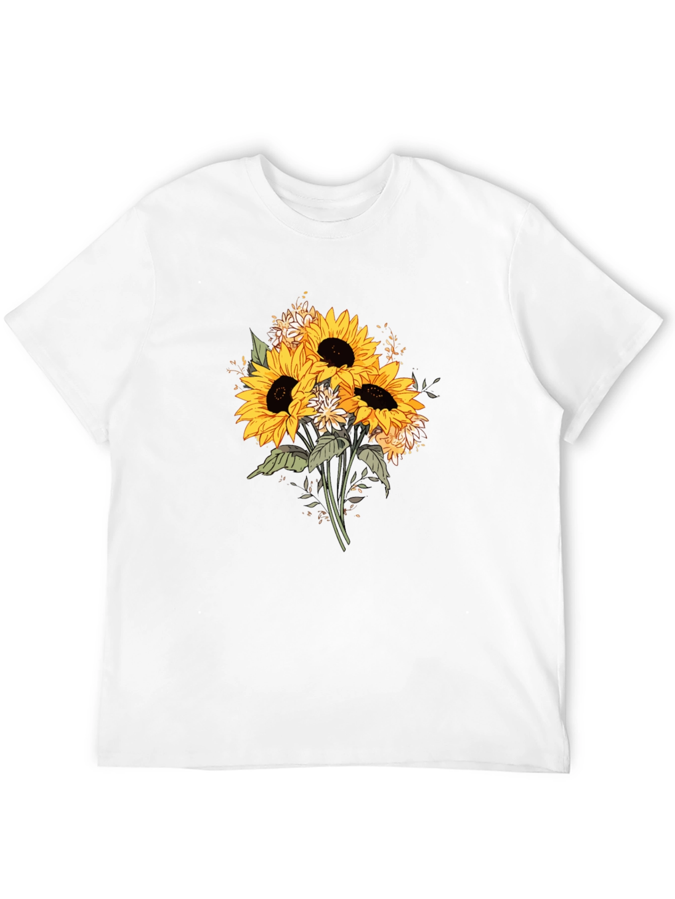 Sunflower Bouquet Graphic T-Shirt - Black