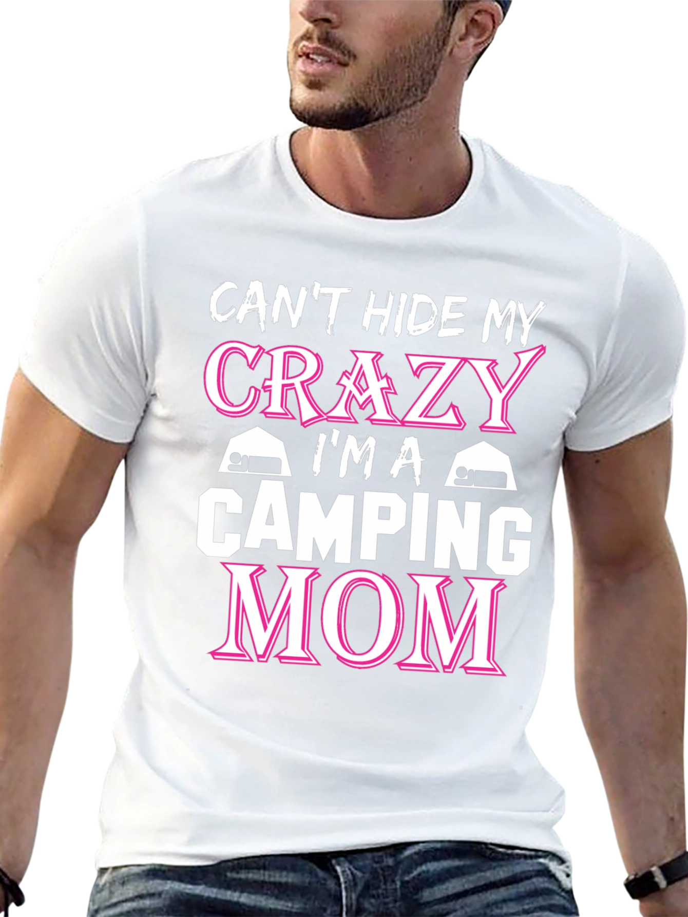 Crazy Camping Mom T-Shirt - Black