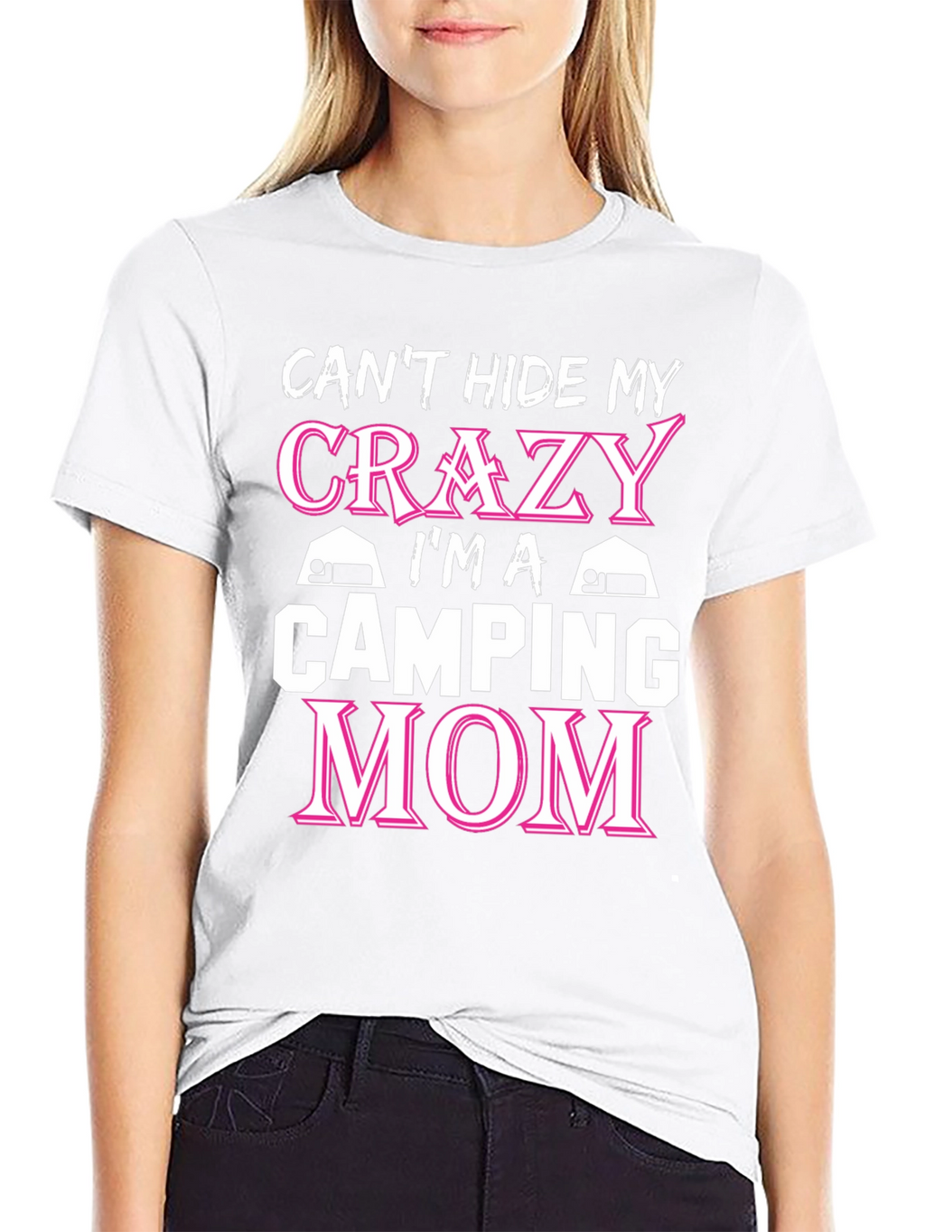 Crazy Camping Mom T-Shirt - Black