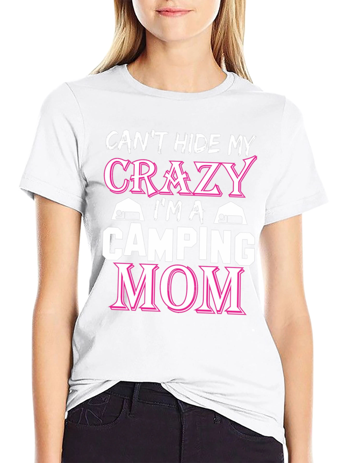 Crazy Camping Mom T-Shirt - Black