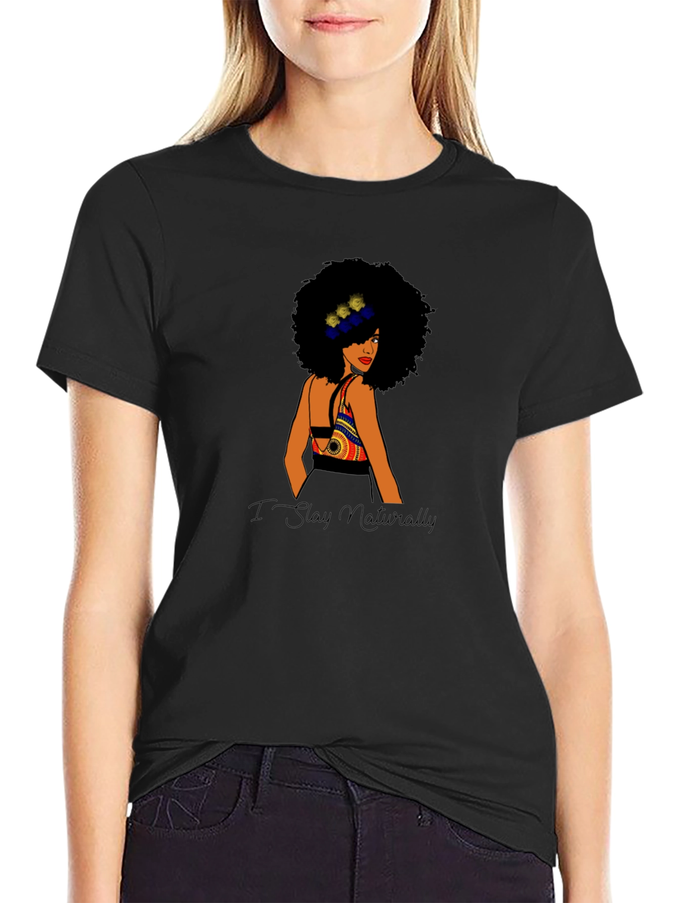 I Stay Naturally Black Queen Tee