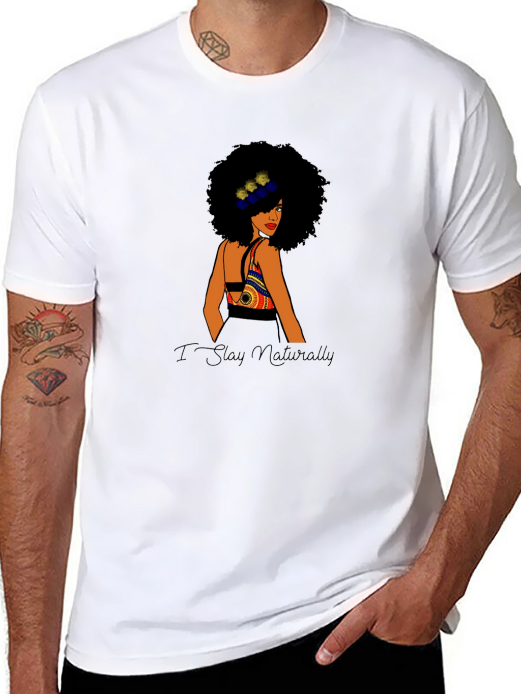 I Stay Naturally Black Queen Tee
