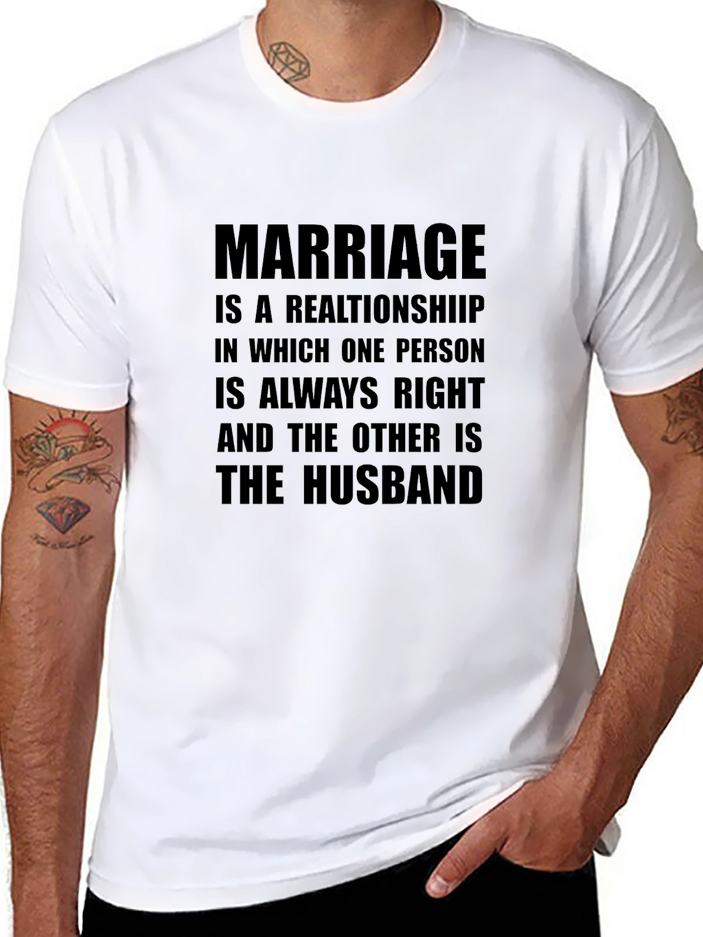 Marriage Humor T-Shirt Husband Always Right