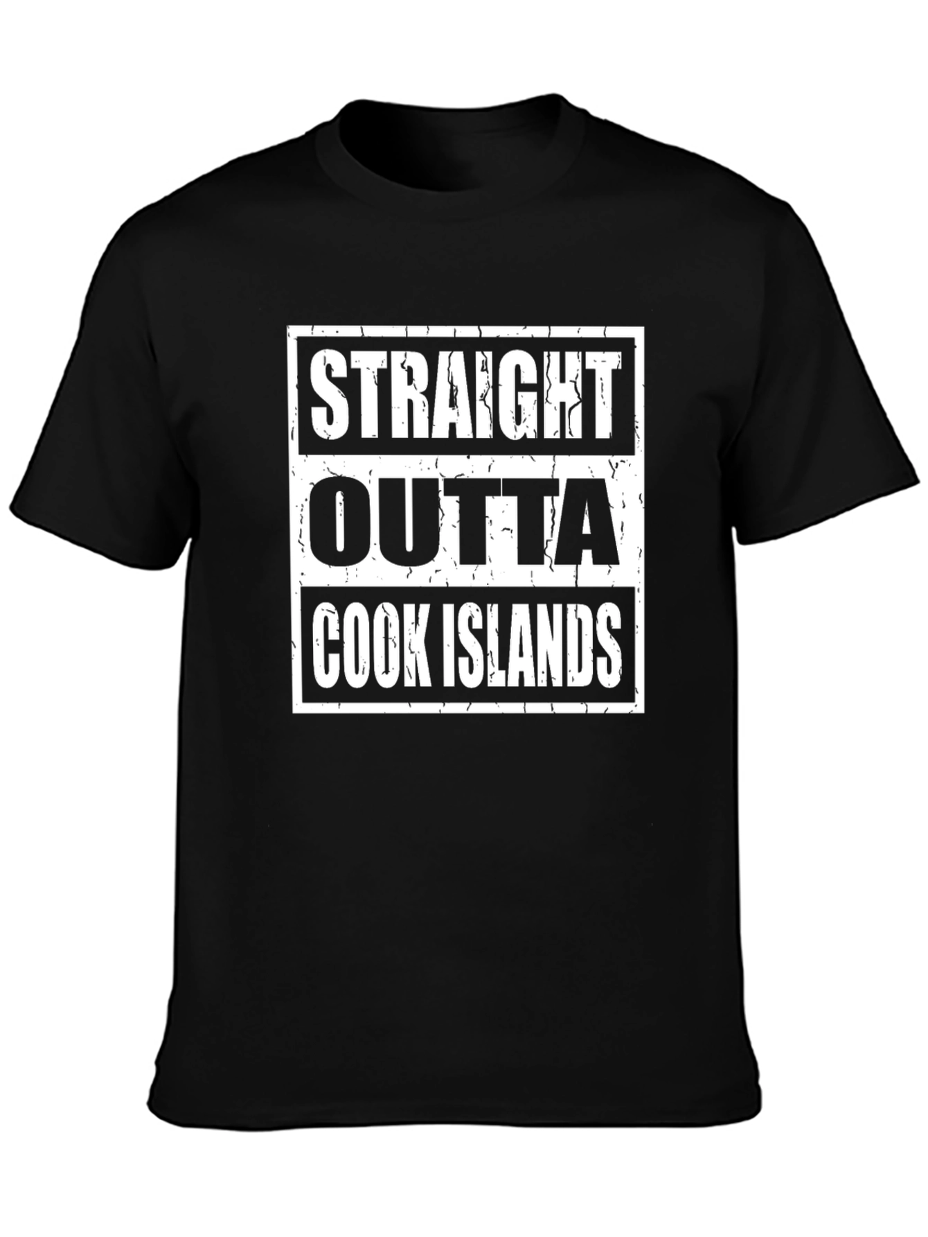Straight Outta Cook Islands Black T-Shirt