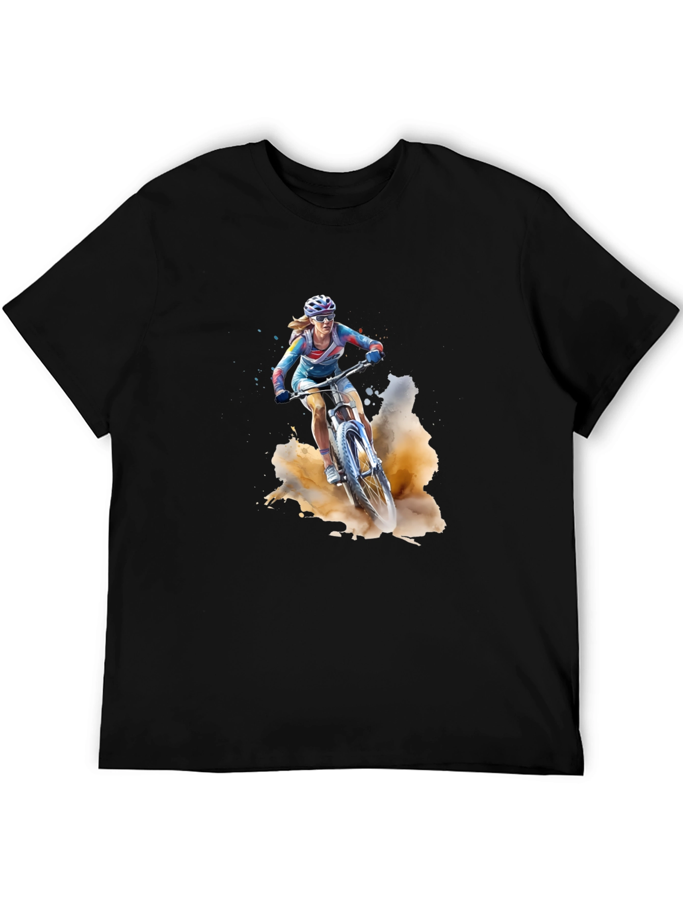 Mountain Biker T-Shirt - Black Cotton Tee