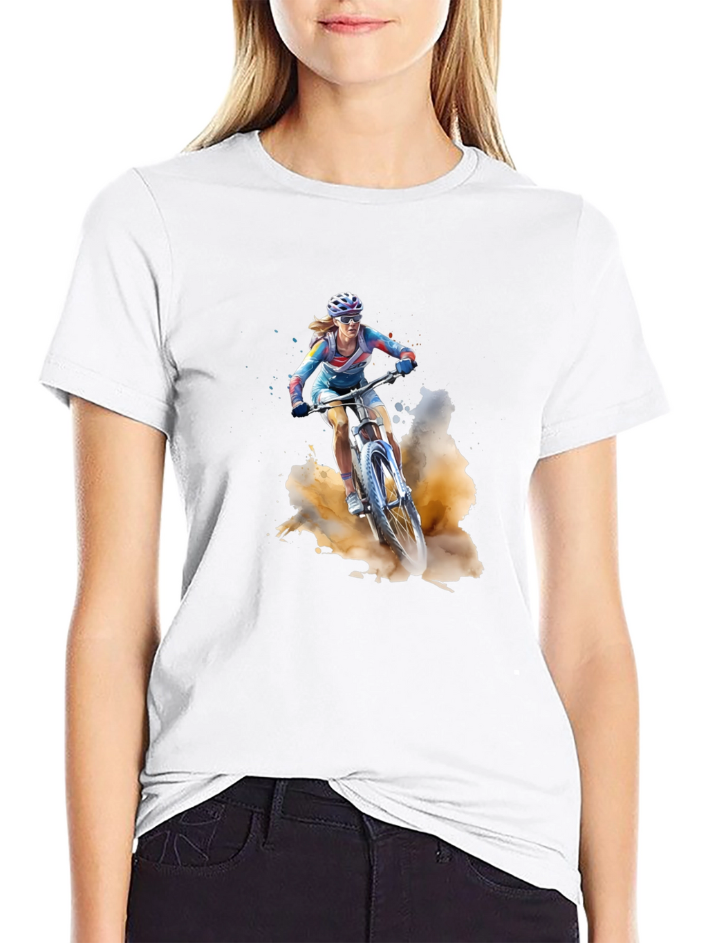 Mountain Biker T-Shirt - Black Cotton Tee