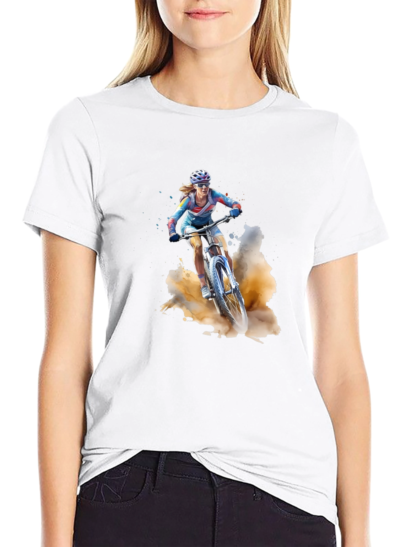 Mountain Biker T-Shirt - Black Cotton Tee