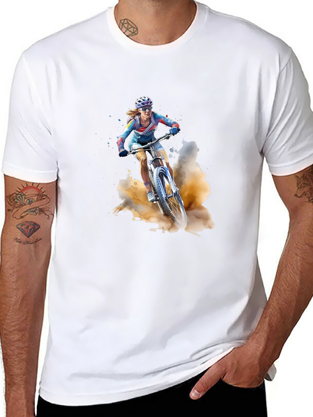 Mountain Biker T-Shirt - Black Cotton Tee