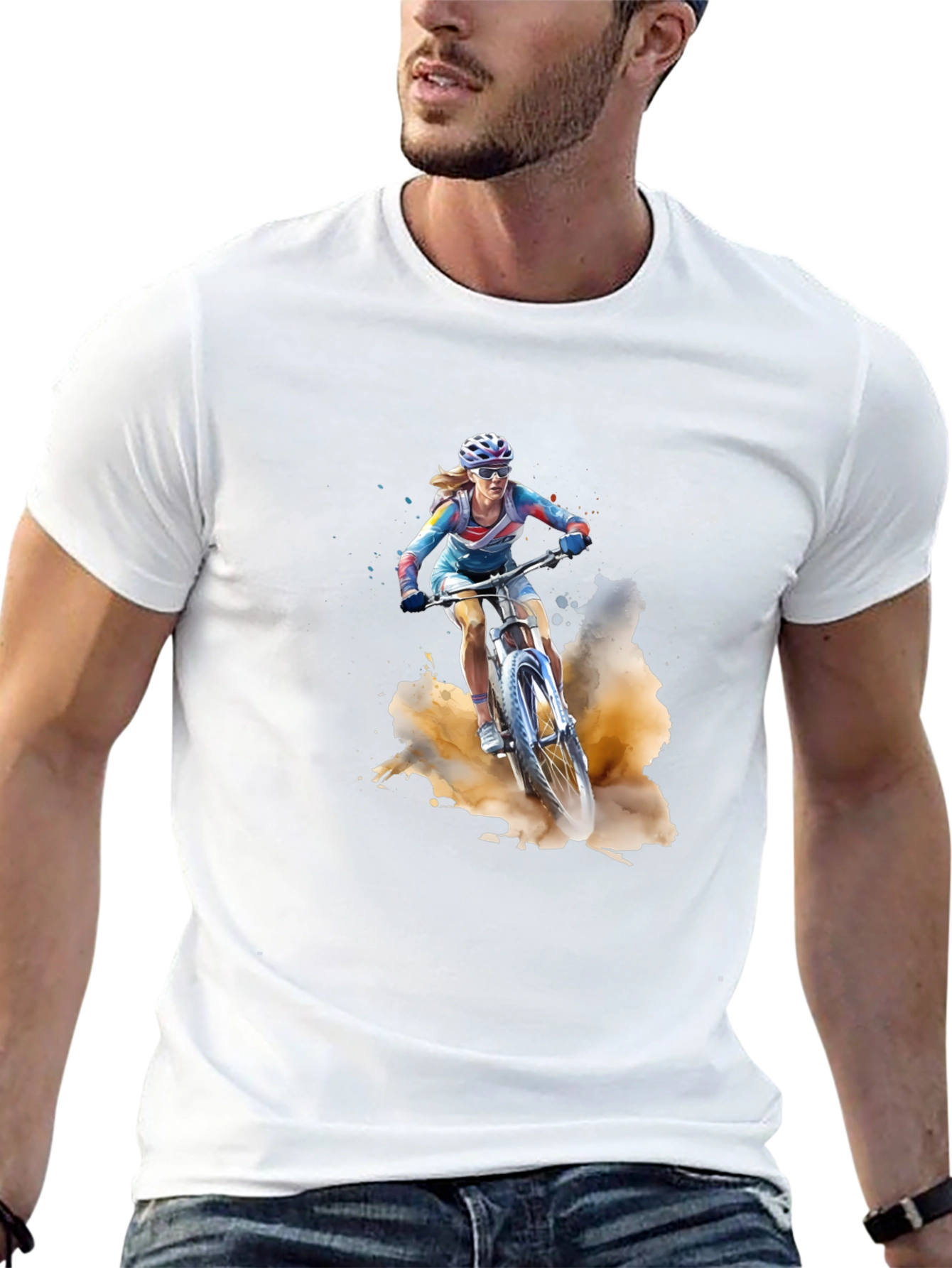 Mountain Biker T-Shirt - Black Cotton Tee