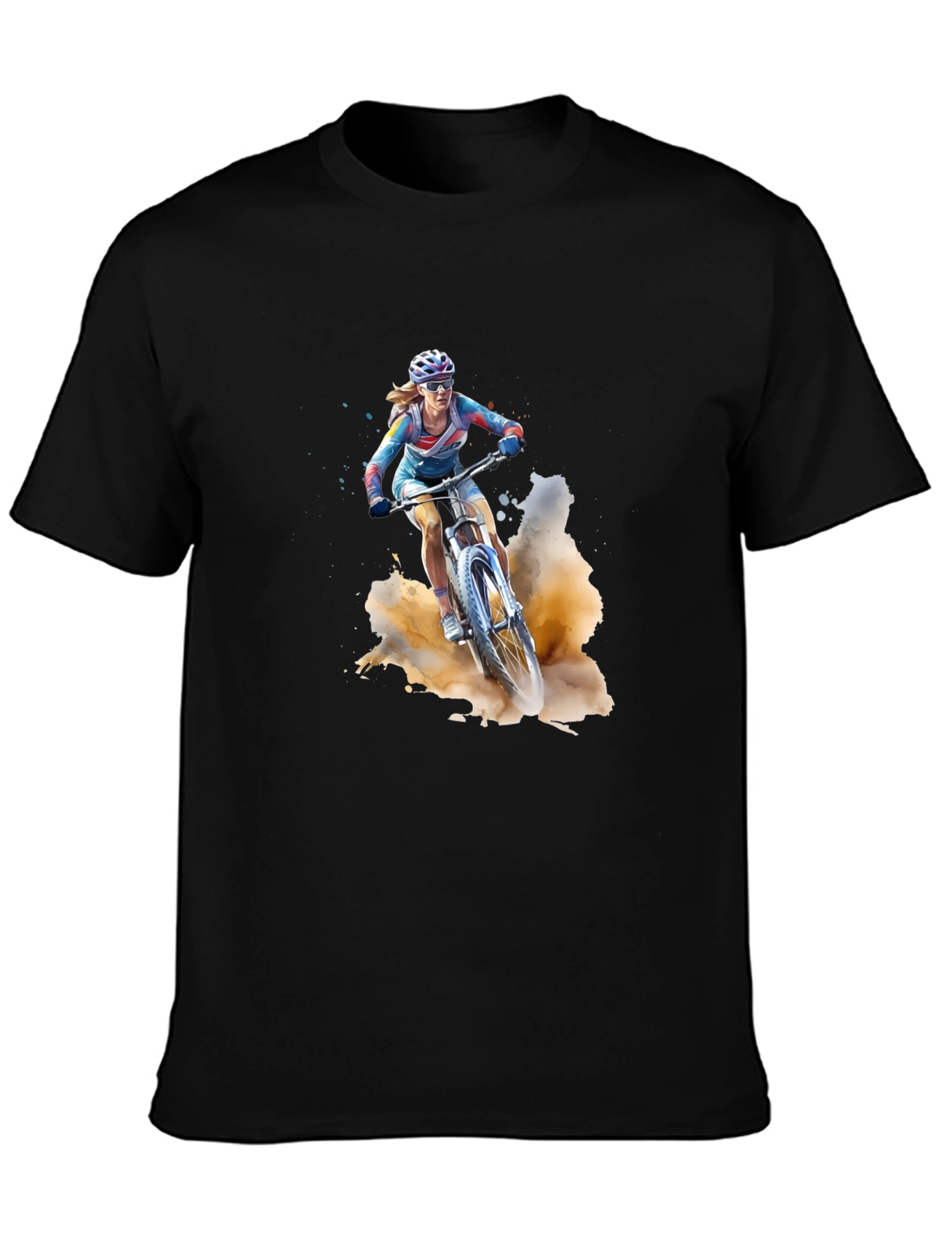 Mountain Biker T-Shirt - Black Cotton Tee