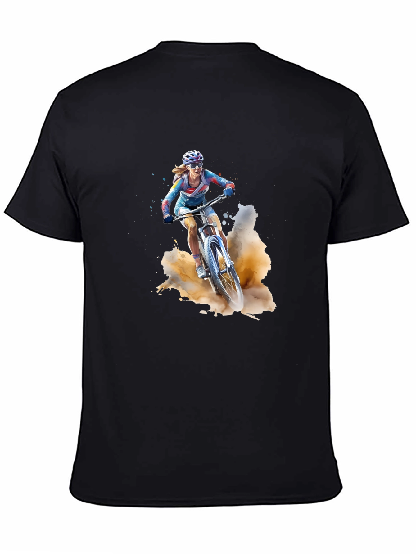 Mountain Biker T-Shirt - Black Cotton Tee