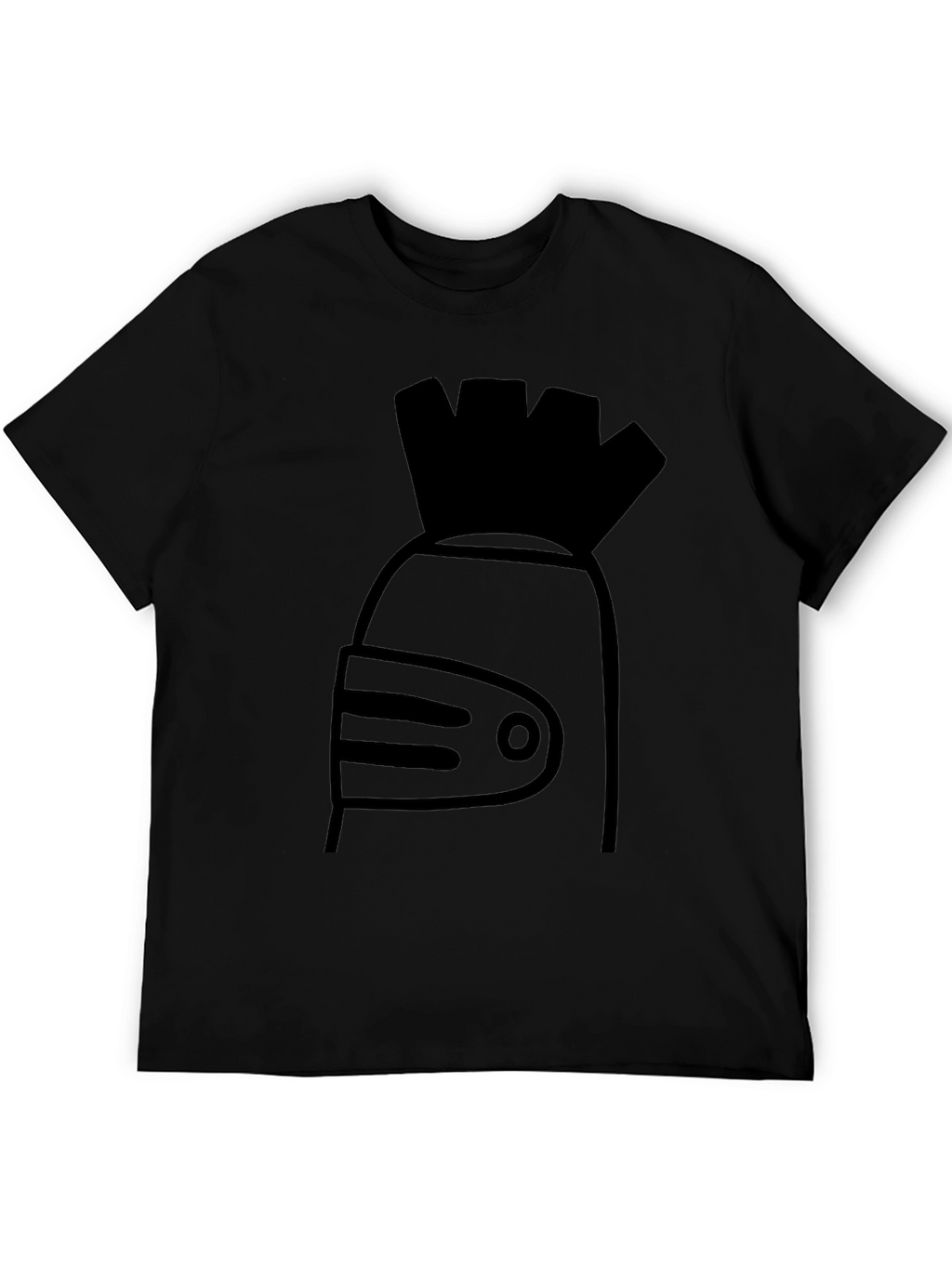 Abstract Knight Helmet Graphic Tee - Black