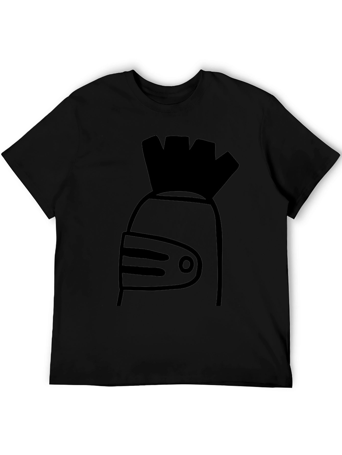 Abstract Knight Helmet Graphic Tee - Black