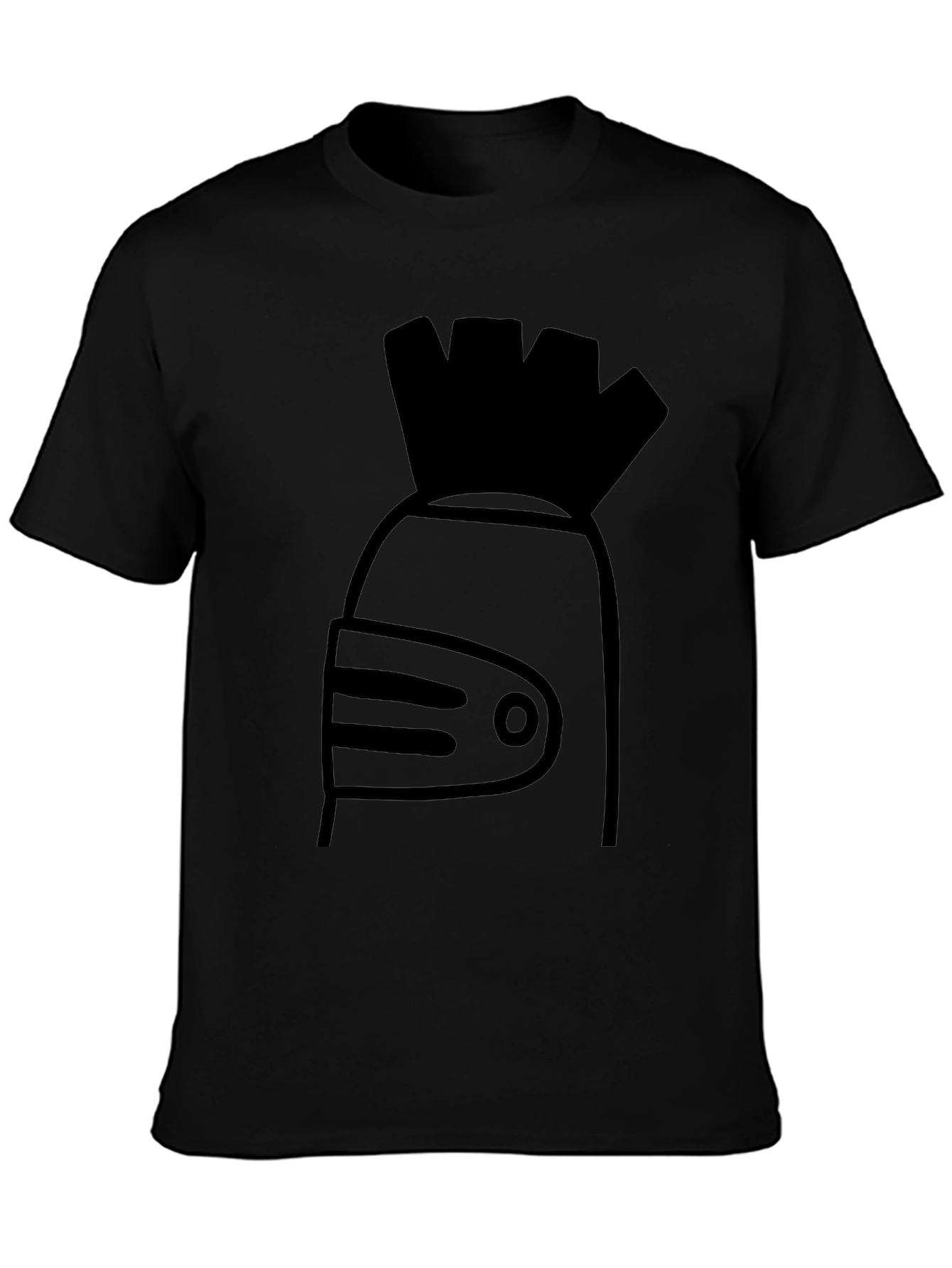 Abstract Knight Helmet Graphic Tee - Black